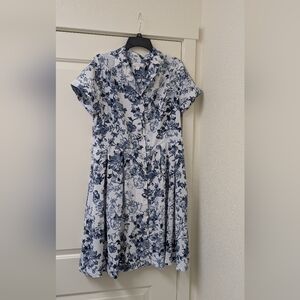 Charter Club - Blue Floral Midi Dress Size 14
